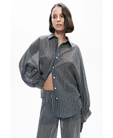 Nocturne Women's Shirt with Tie Sleeve Detail