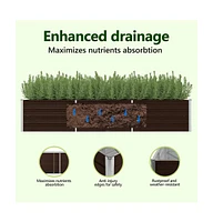 Garden Raised Bed Brown 94.5"x31.5"x17.7" Galvanized Steel