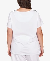 Ruby Rd. Plus Palm Print Top