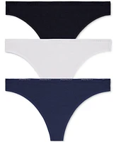 Dkny Women's Cotton Modal Thong 3 Pack- DK8461P3