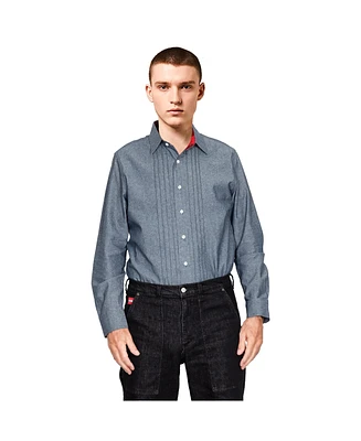 Level 7 Men's American Heritage Collection Pleated Front Chambray Shirt