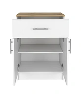 Depot E-shop Barbados Pantry Cabinet, One Drawer, Two Interior Shelves, White / Light Oak