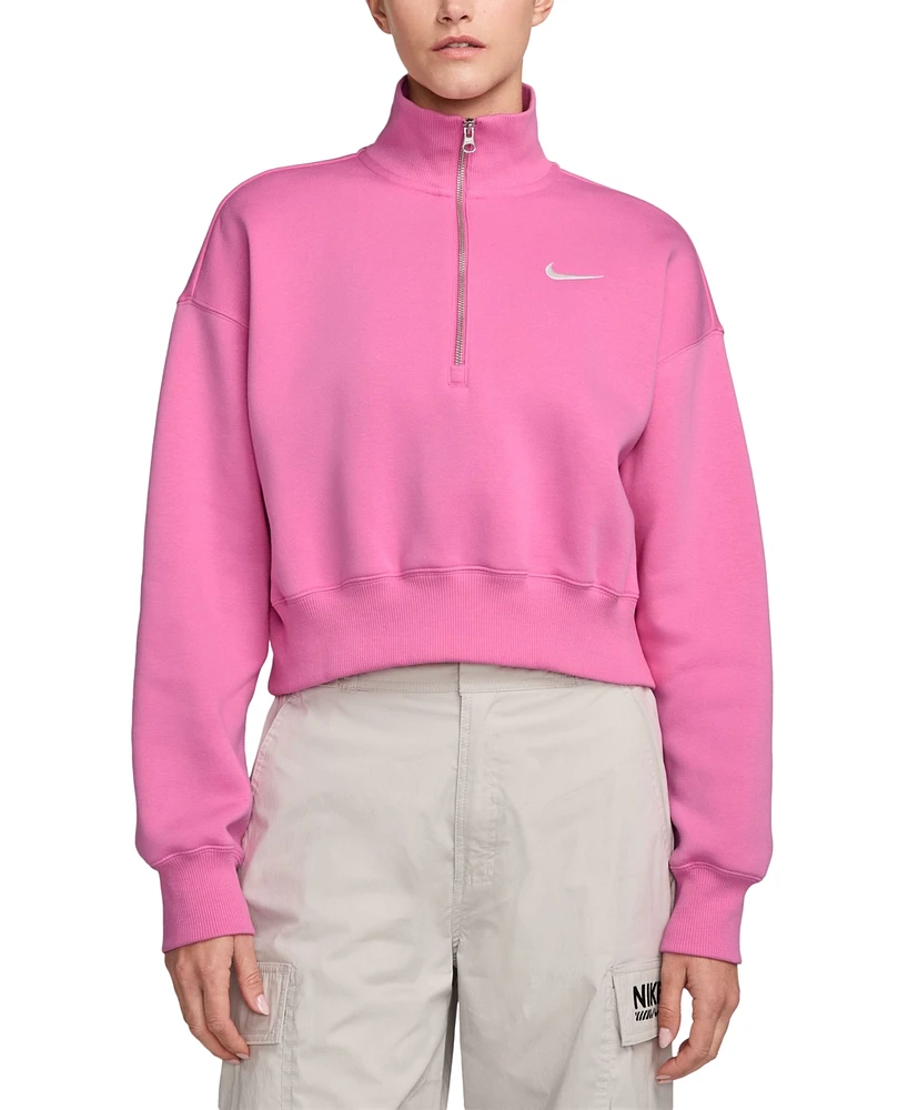 Nike Sportswear Women's Phoenix Fleece Quarter-Zip Cropped Sweatshirt