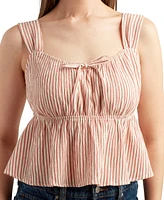 Bcx Juniors' Striped Sleeveless Babydoll Top