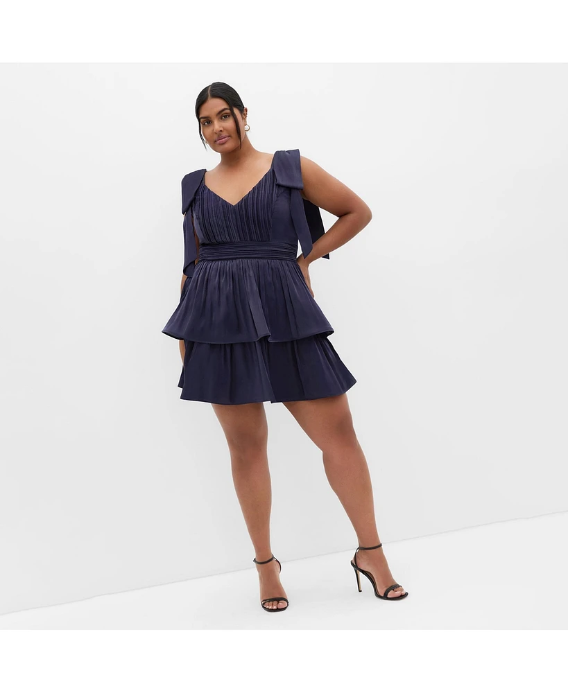 City Chic Plus Betty Ruffle Mini Dress