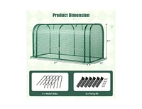 Mini Tunnel Greenhouse with Ventilated Roll-Up Zipper Door for Small Garden Spaces