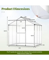 Spacious Walk-In Garden Greenhouse with Polycarbonate Panels & Integrated Rain Gutters