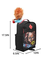 Chucky 17.5” Black Backpack With Plush Character Charm