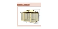 10 Feet x 13 Feet Tent Canopy Shelter with Removable Netting Sidewall