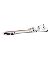 1/64 White Peterbilt 389 w/ Landoll 440B-50CA Traveling Axle Trailer Dcp