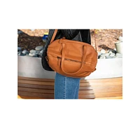 Susu Leather Satchel Bag Brown Shoulder Purse Women's Handbag