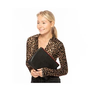 iPad Case Leather Clutch Bag Black Evening Purse