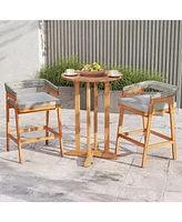 Set of 2 Patio Counter Height Bar Stools with Cushions for Comfortable and Stylish Outdoor Seating