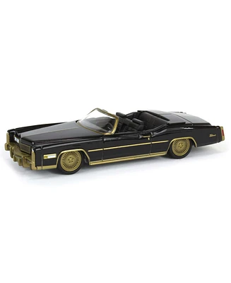 1/64 1976 Cadillac Eldorado Convertible Black Gold California Lowriders 63070-f