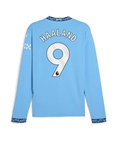 Puma Men's Erling Haaland Light Blue Manchester City 2024/25 Home Replica Long Sleeve Player Jersey