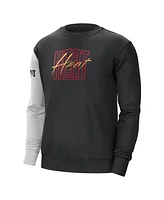 Nike Men's Black/Heather Gray Miami Heat Courtside Versus Force Flight Pullover Sweatshirt