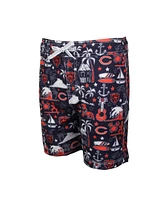 Wes & Willy Big Boys and Girls Navy Chicago Bears Luau Swim Trunks