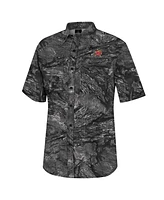 Colosseum Men's Charcoal Maryland Terrapins Realtree Aspect Charter Full-Button Fishing Shirt
