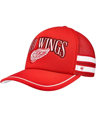 '47 Brand Men's Red Detroit Red Wings Sideband Stripes Trucker Snapback Hat