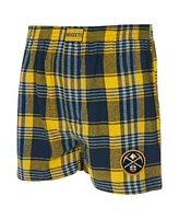 Concepts Sport Men's Navy Denver Nuggets Region Flannel Boxer Shorts