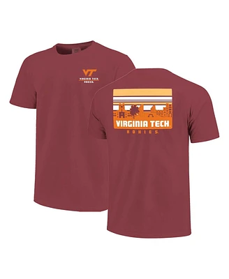 Image One Men's Maroon Virginia Tech Hokies Striped Campus Skyline T-Shirt