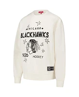Mitchell & Ness Women's Cream Chicago Blackhawks Logo 3.0 Pullover Sweatshirt