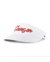 '47 Brand Men's White Clemson Tigers Melbourne Brrr Adjustable Visor Hat