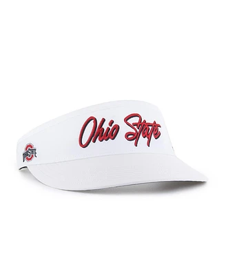'47 Brand Men's White Ohio State Buckeyes Melbourne Brrr Adjustable Visor Hat