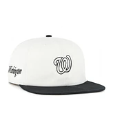 '47 Brand Men's White/Black Washington Nationals Foundation Captain Snapback Hat