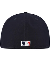 New Era Men's Navy Cleveland Indians Cooperstown Collection Duo Logo 2.0 59FIFTY Fitted Hat