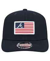 New Era Men's Navy Atlanta Braves Flag 9SEVENTY Stretch-Snap Hat