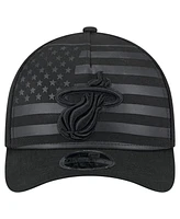 New Era Men's Black Miami Heat Game Day Flag A-Frame 9FORTY Adjustable Hat