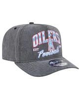 New Era Men's Black Houston Oilers Throwback Washed A-Frame 9FIFTY Snapback Hat