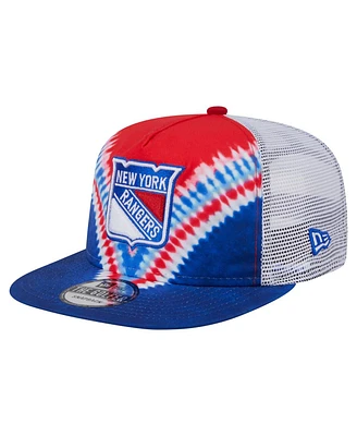 New Era Men's Blue/Red New York Rangers Throwback V-Dye Adjustable Golfer Hat