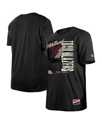 New Era Men's Black Portland Trail Blazers Distressed Throwback Vintage Color Pack T-Shirt