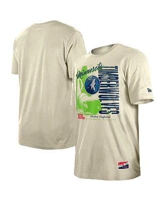 New Era Men's Cream Minnesota Timberwolves Distressed Throwback Vintage Color Pack T-Shirt