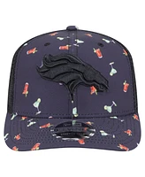 New Era Men's Navy/Black Denver Broncos Adventure Drinks Pattern 9SEVENTY Stretch-Snap Hat