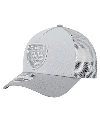 New Era Men's Gray San Jose Earthquakes Color Pack 9FORTY A-Frame Adjustable Trucker Hat