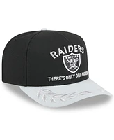 New Era Big Boys and Girls Black/Silver Las Vegas Raiders 2025 Nfl Draft A-Frame 9FIFTY Snapback Hat