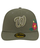 New Era Men's Olive Washington Nationals Tonal Florals 59FIFTY Fitted Hat