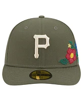 New Era Men's Olive Pittsburgh Pirates Tonal Florals 59FIFTY Fitted Hat