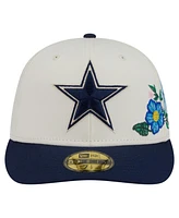New Era Men's Cream/Navy Dallas Cowboys Tonal Florals 59FIFTY Fitted Hat