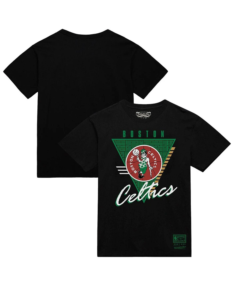 Mitchell & Ness Men's Black Boston Celtics Worldwide Collection Tri-Logo T-Shirt