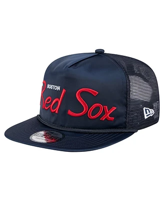 New Era Men's Navy Boston Red Sox Retro Satin Script Golfer Adjustable Hat