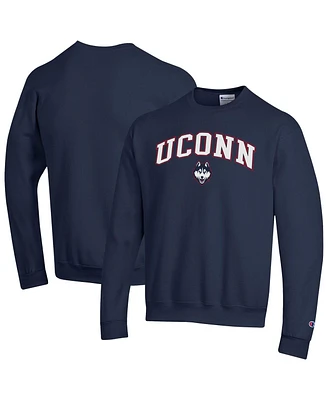 Champion Men's Navy UConn Huskies Arch Over Logo Pullover Sweatshirt