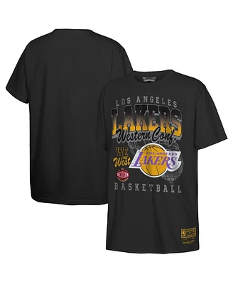 Mitchell & Ness Big Boys and Girls Black Los Angeles Lakers 2025 Nba Playoffs Retro Monumental T-Shirt