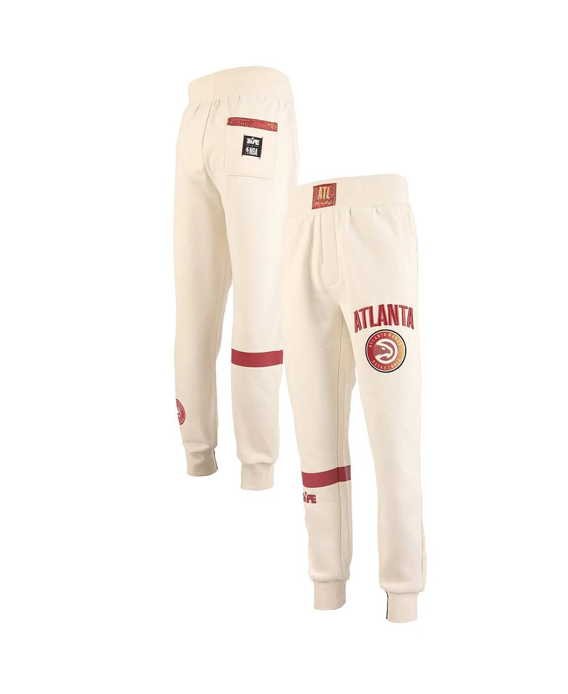 Two Hype x Nba Men's Cream Atlanta Hawks Culture Hoops Collection Premium Jogger Pants