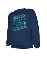 Stitches Men's Navy Seattle Mariners Lightweight Crew Sweatshirt