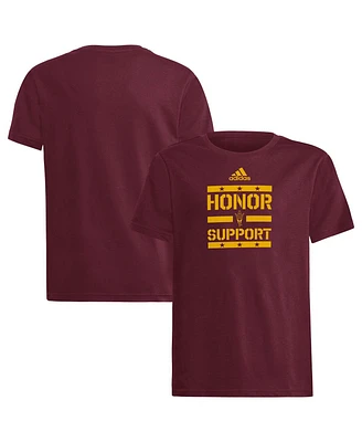 Adidas Big Boys and Girls Maroon Arizona State Sun Devils Honor Support T-Shirt