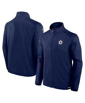 Fanatics Men's Navy Winnipeg Jets Authentic Pro Rink Fleece Full-Zip Jacket